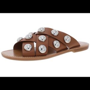 Marc Fisher Brown Sandals with Silver Accents